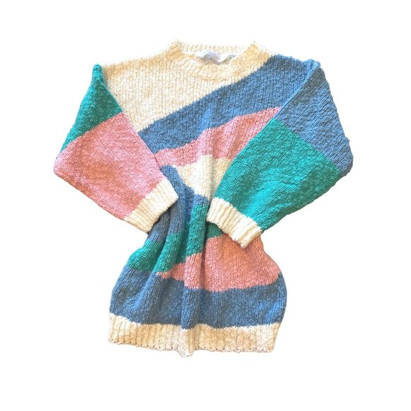Blair Boutique Retro and Groovy 80's Abstract Knit Long Sleeve Sweater 100% Acry - Picture 4 of 9